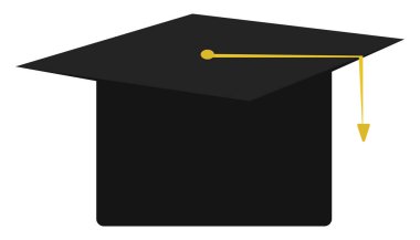 Mezuniyet şapkası, illüstrasyon, beyaz arka planda vektör..