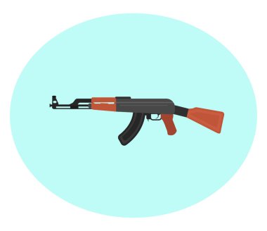 Büyük AK47, illüstrasyon, beyaz arkaplan üzerinde vektör.