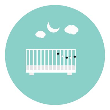 Bebek yatağı, illüstrasyon, beyaz arka plandaki vektör..