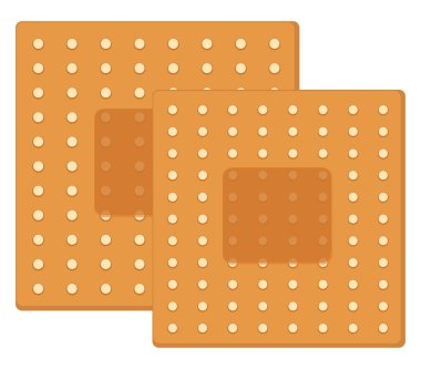 Dikdörtgen bandaj, illüstrasyon, beyaz arkaplan üzerindeki vektör.