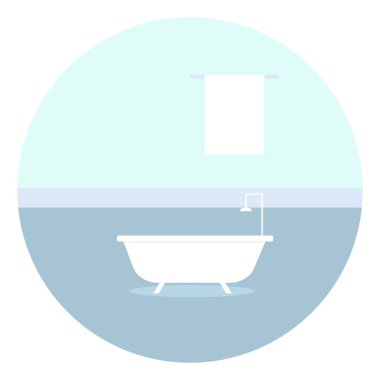 Temiz banyo, illüstrasyon, beyaz arka planda vektör..