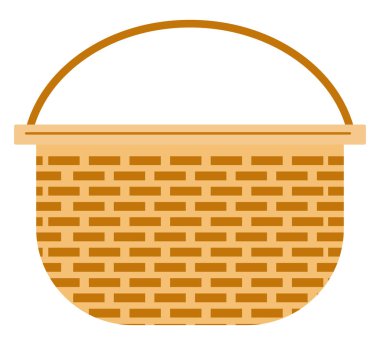 Büyük kahverengi sepet, illüstrasyon, beyaz arka planda vektör..