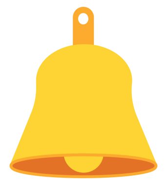 Altın çan, illüstrasyon, beyaz arkaplandaki vektör.