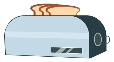 Ekmek kızartma makinesi, illüstrasyon, beyaz arkaplan üzerindeki vektör.