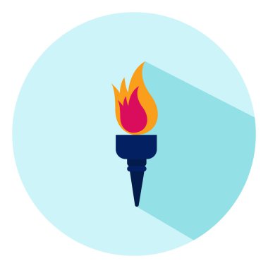 Mavi yanan meşale, illüstrasyon, beyaz arkaplandaki vektör.