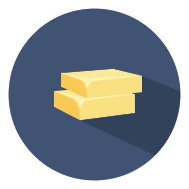 Beyaz zemin üzerinde iki kalıp tereyağı, illüstrasyon, vektör.