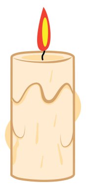 Beyaz mum, illüstrasyon, beyaz arkaplandaki vektör.