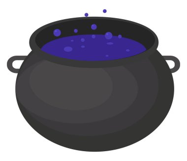 Mor kazan, illüstrasyon, beyaz arkaplanda vektör.