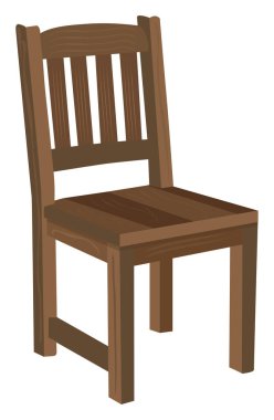 Tahta sandalye, illüstrasyon, beyaz arka planda vektör.