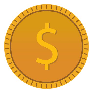 Altın para, illüstrasyon, beyaz arkaplanda vektör.