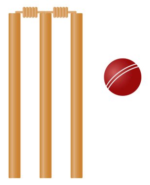 Kriket kalesi, illüstrasyon, beyaz arkaplandaki vektör.