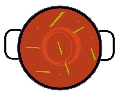 Körili yemek, illüstrasyon, beyaz arka planda vektör..