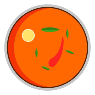 Körili yemek, illüstrasyon, beyaz arka planda vektör..