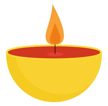 Sarı mum, illüstrasyon, beyaz arkaplandaki vektör.