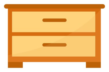 Tahta çekmece, illüstrasyon, beyaz arkaplan üzerindeki vektör.