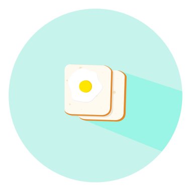 Yumurtalı ekmek, illüstrasyon, beyaz arkaplandaki vektör.