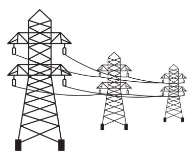 Elektrik direkleri, illüstrasyon, beyaz arkaplandaki vektör.
