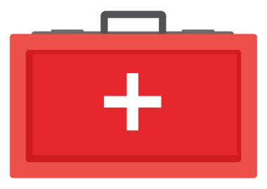 Kırmızı ilk yardım, illüstrasyon, beyaz arkaplan üzerindeki vektör.