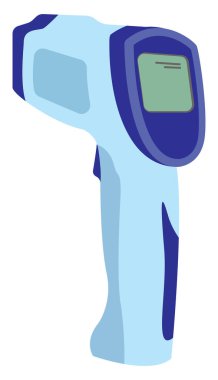 Beyaz zemin üzerinde alın termometresi, illüstrasyon, vektör.