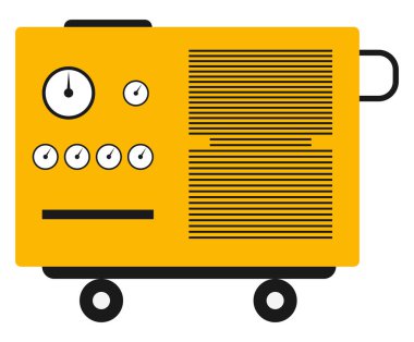 Sarı jeneratör, illüstrasyon, beyaz arkaplan üzerindeki vektör.