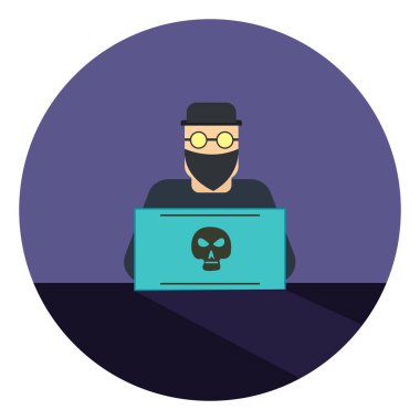 Maskeli, resimli, beyaz arkaplanda vektör.