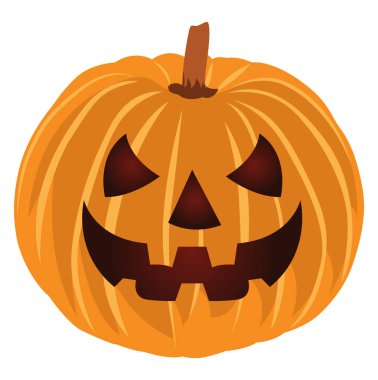 Cadılar Bayramı kabağı, illüstrasyon, beyaz arkaplandaki vektör.