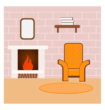 Beyaz zemin üzerinde ev içi, illüstrasyon, vektör.