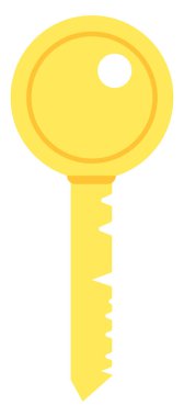 Altın anahtar, illüstrasyon, beyaz arkaplan üzerindeki vektör.