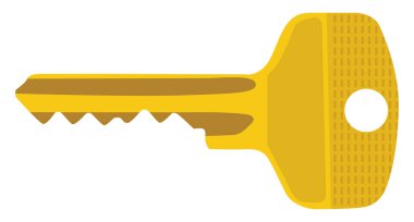 Anahtar sarısı, illüstrasyon, beyaz arkaplan üzerindeki vektör.