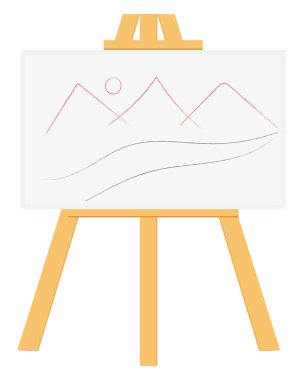 Boyanmış tuval, illüstrasyon, beyaz arkaplan üzerindeki vektör.