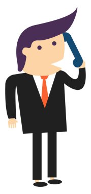 Telefon görüşmesi, illüstrasyon, beyaz arkaplan üzerindeki vektör.