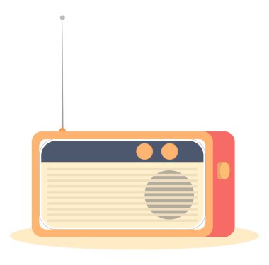 Turuncu radyo, illüstrasyon, beyaz arkaplanda vektör.
