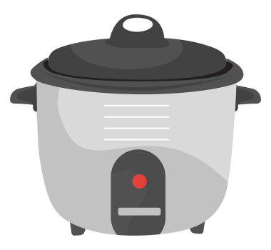 Pirinç pişirici, illüstrasyon, beyaz arkaplan üzerindeki vektör.