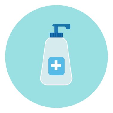 Eller için dezenfektan, illüstrasyon, beyaz arkaplan üzerinde vektör.