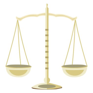 Terazi, illüstrasyon, beyaz arkaplan üzerindeki vektör.