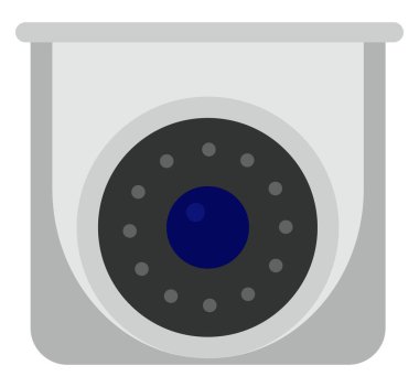 Güvenlik kamerası, illüstrasyon, beyaz arkaplandaki vektör.