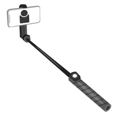Selfie çubuğu, illüstrasyon, beyaz arkaplandaki vektör.