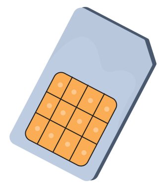 Sim kart, illüstrasyon, beyaz arkaplan üzerindeki vektör.