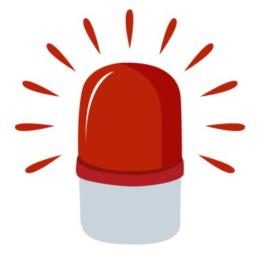 Siren ışığı, illüstrasyon, beyaz arkaplandaki vektör.