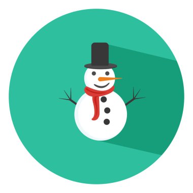 Şapkalı, resimli, beyaz arkaplanlı bir kardan adam..