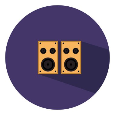 Tahta hoparlörler, illüstrasyon, beyaz arkaplan üzerindeki vektör.