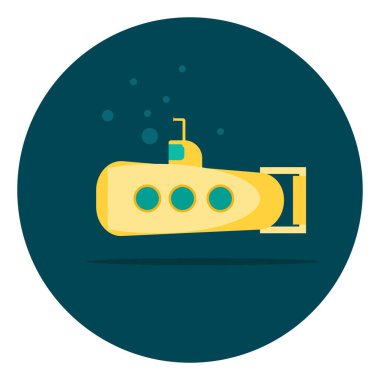 Sarı denizaltı, illüstrasyon, beyaz arka planda vektör..