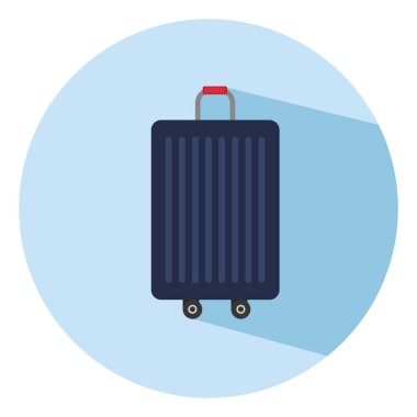 Mavi bavul, illüstrasyon, beyaz arkaplanda vektör..