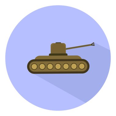 Askeri tank, illüstrasyon, beyaz arka planda vektör..