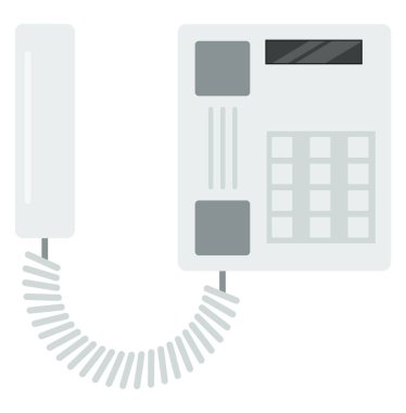 Eski beyaz telefon, illüstrasyon, beyaz arkaplandaki vektör.