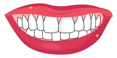 Beyaz dişler, illüstrasyon, beyaz arkaplanda vektör.