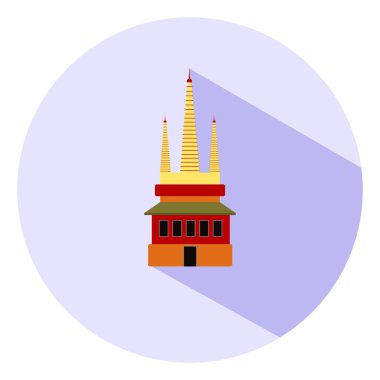 Çin tapınağı, illüstrasyon, beyaz arka planda vektör..