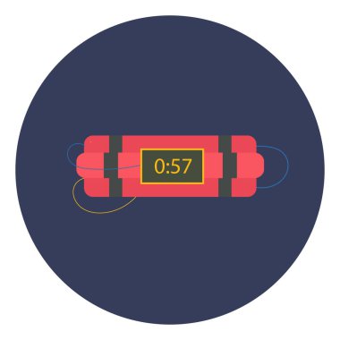 Saatli bomba, illüstrasyon, beyaz arkaplandaki vektör.