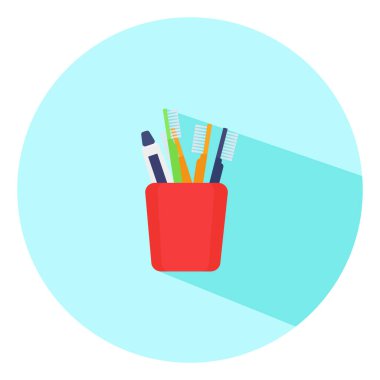 Diş fırçaları, illüstrasyon, beyaz arkaplandaki vektör.