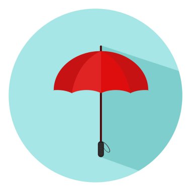 Kırmızı şemsiye, illüstrasyon, beyaz arkaplan üzerindeki vektör.